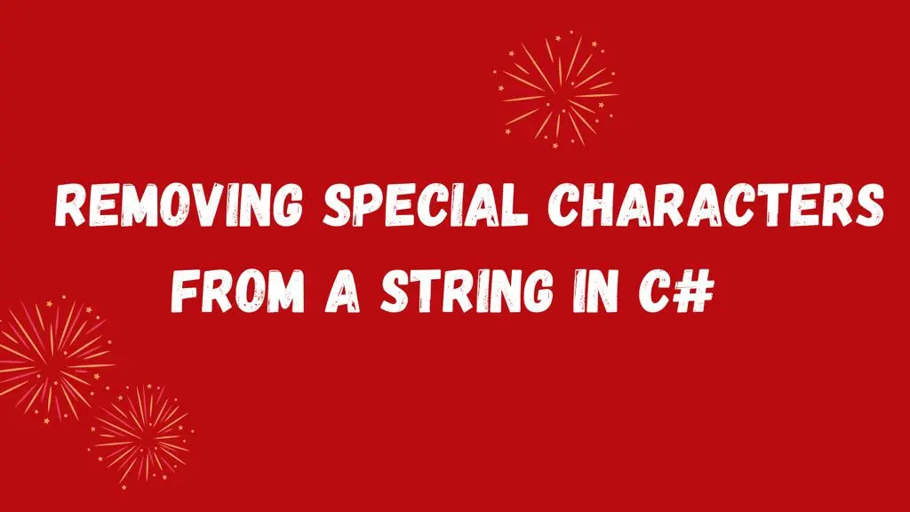 Remove Special Characters From String C#